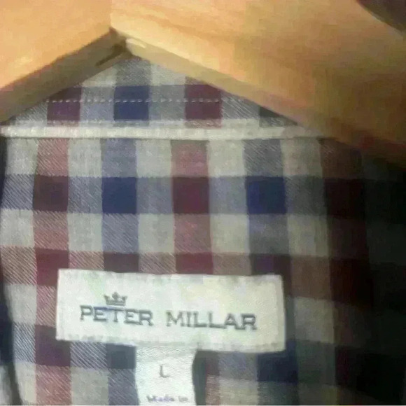Peter Millar Crown Men's Dunbritton Cotton Sport Long Sleeve Shirt Size Large - Picture 3 of 6